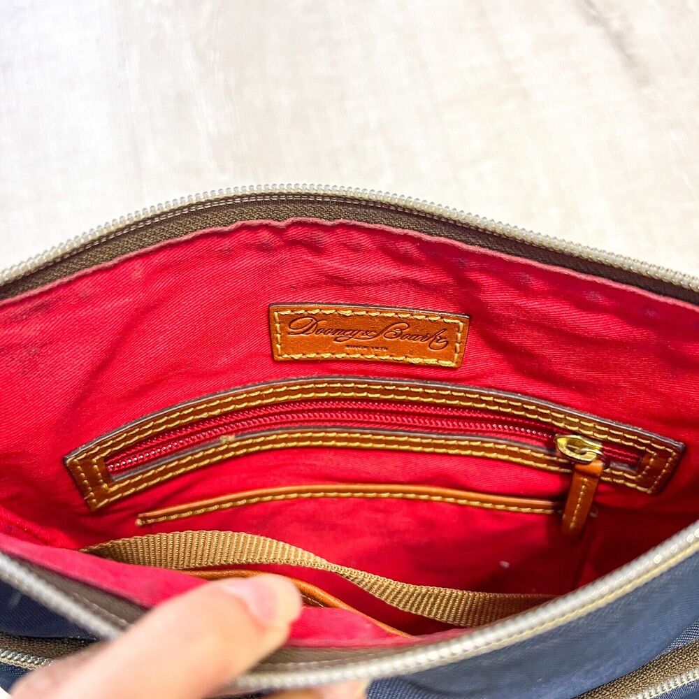 Dooney and Bourke Nylon Cross Body Bag Navy Blue with Red Lining - Picture 9 of 16